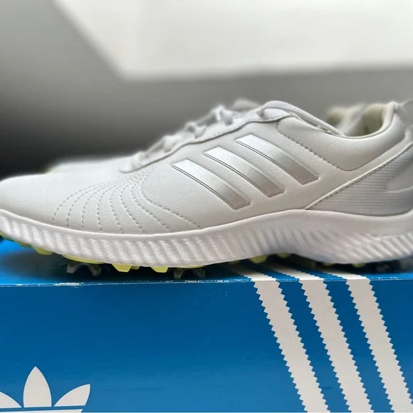 Adidas Golf Bounce White and Yellow Athletic Shoes - Picture 3 of 7